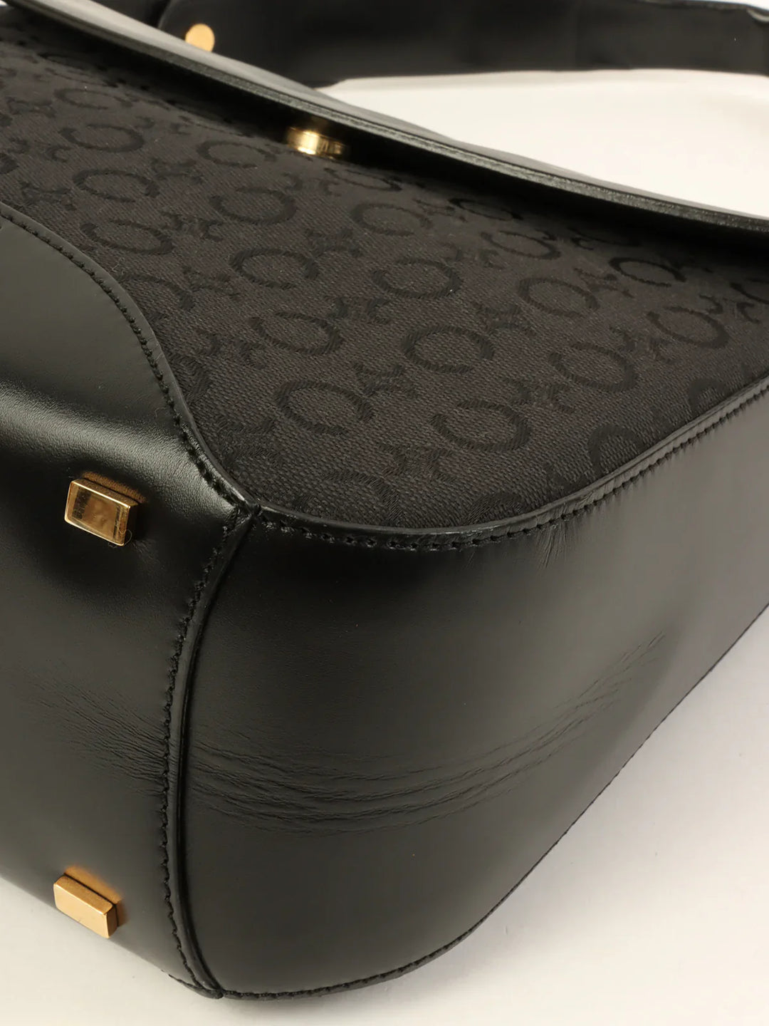 Celine C Macadam Pattern Shoulder Bag Black