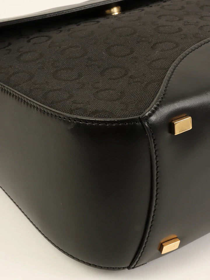 Celine C Macadam Pattern Shoulder Bag Black