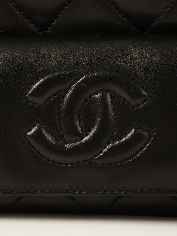 Chanel Around 1990 Made Cc Mark Stitch Tassel Bijoux Chain Bag Black