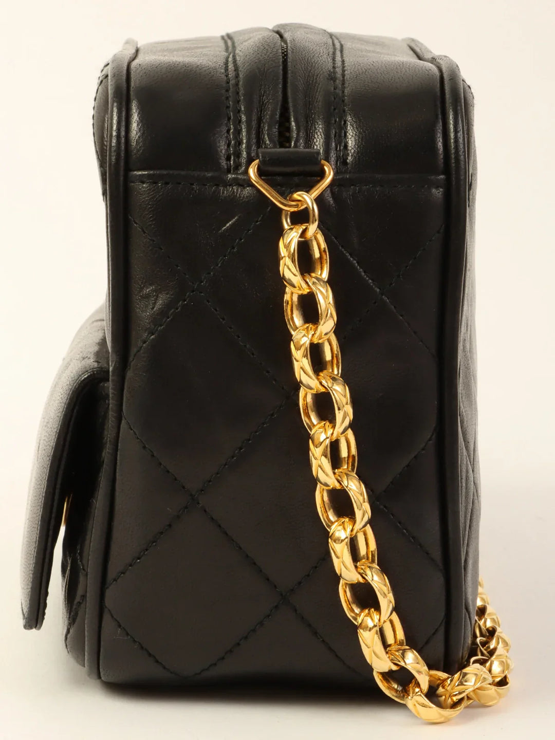 Chanel Around 1990 Made Cc Mark Stitch Tassel Bijoux Chain Bag Black