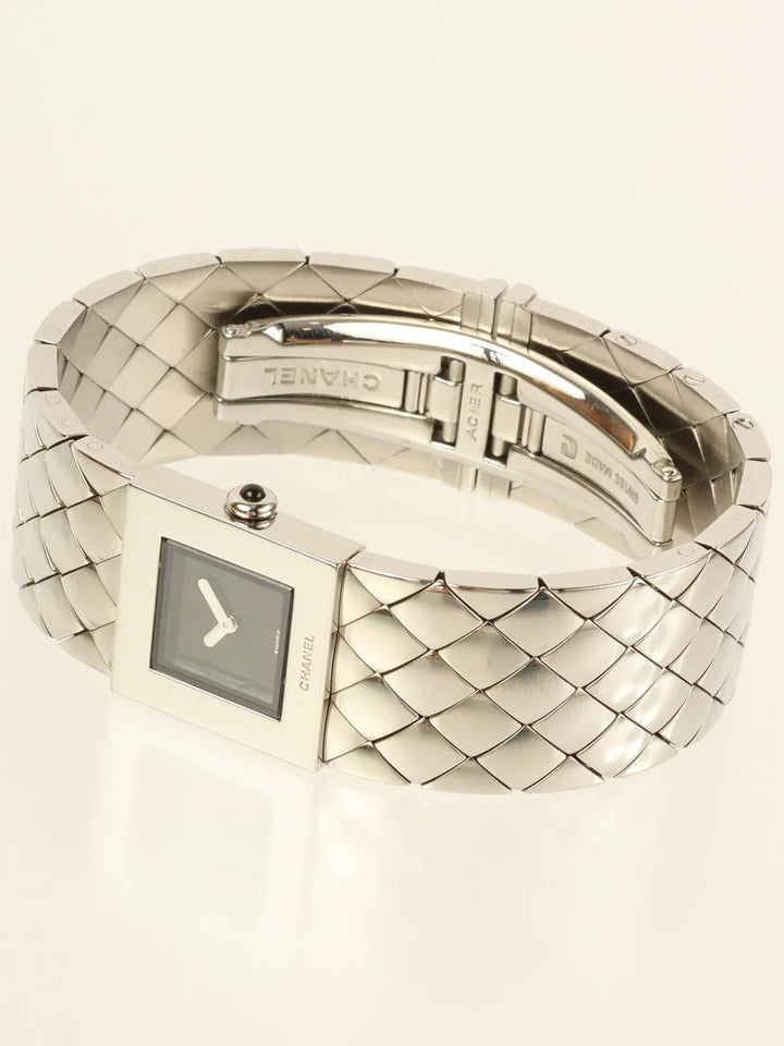 Chanel Matelasse Watch Silver