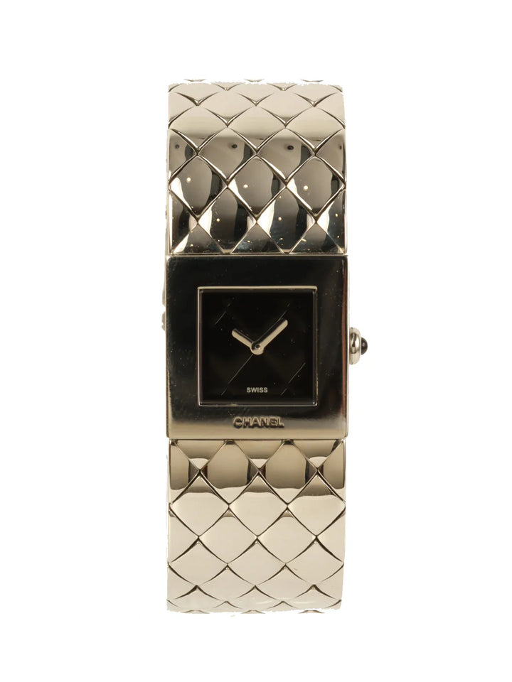 Chanel Matelasse Watch Silver