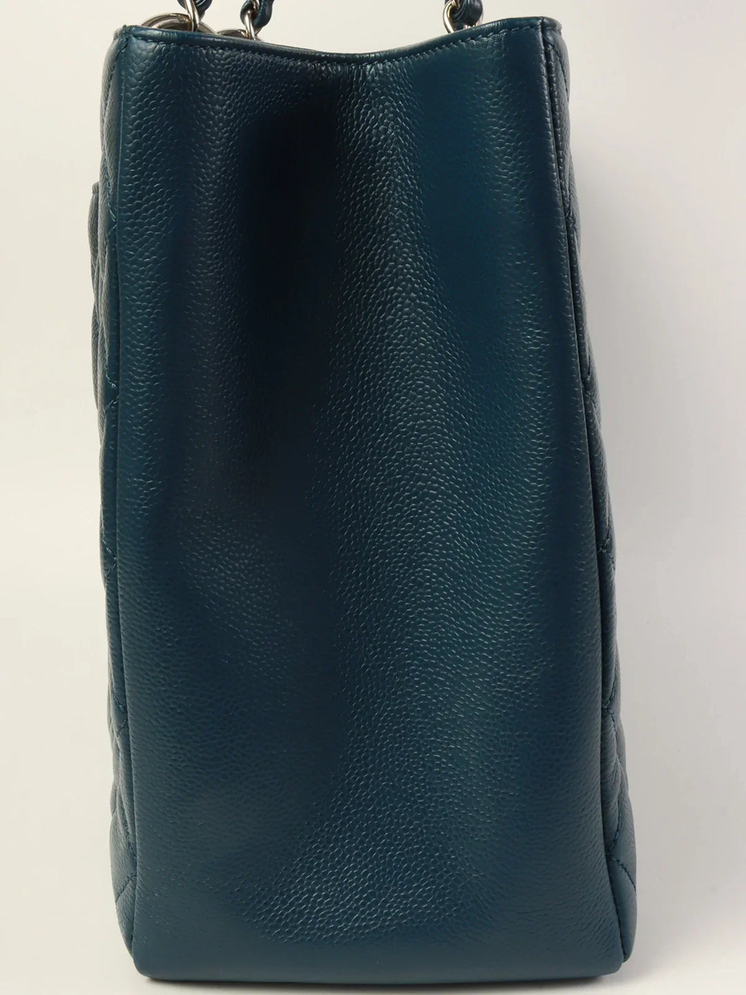 Chanel Around 2013 Made Caviar Skin Cc Mark Stitch Chain Tote Bag Indigo Blue