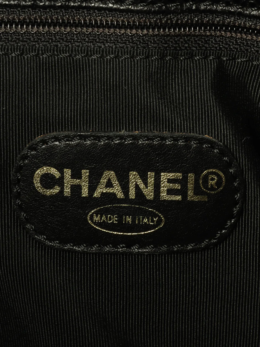Chanel Around 1998 Made Caviar Skin Cc Mark Stitch Chain Tote Bag Black