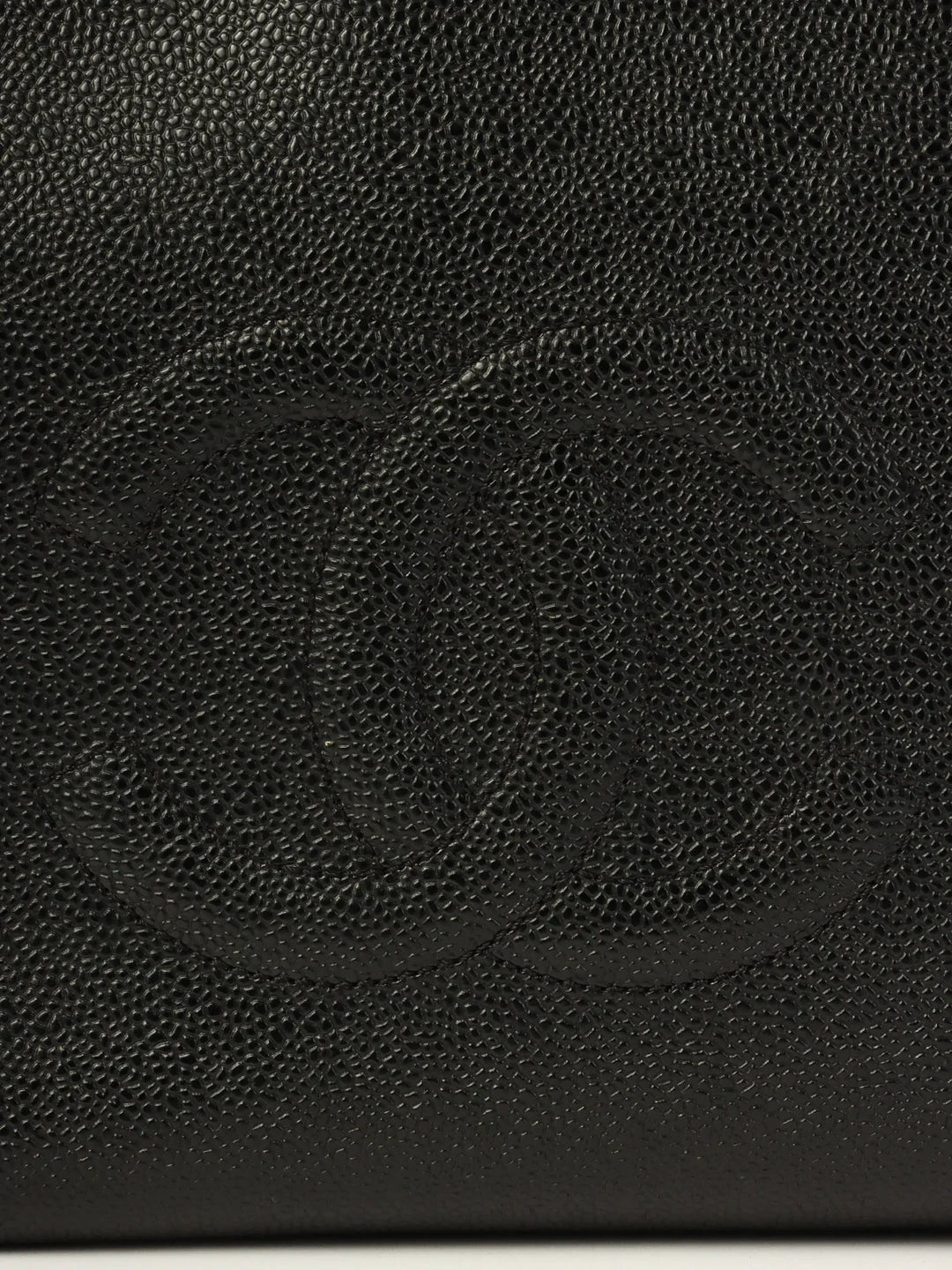 Chanel Around 1998 Made Caviar Skin Cc Mark Stitch Chain Tote Bag Black