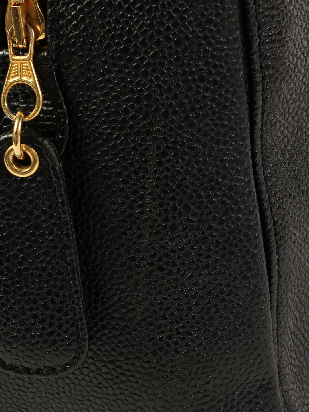 Chanel Around 1998 Made Caviar Skin Cc Mark Stitch Chain Tote Bag Black