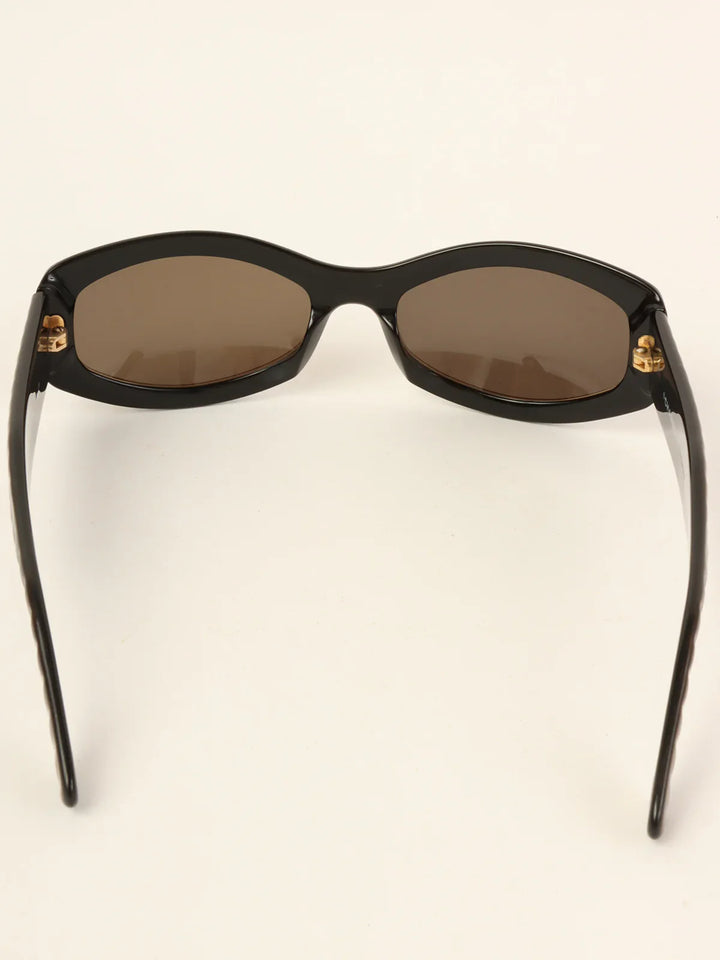 Chanel Side Square Cc Mark Plate Sunglasses Metallic Brown