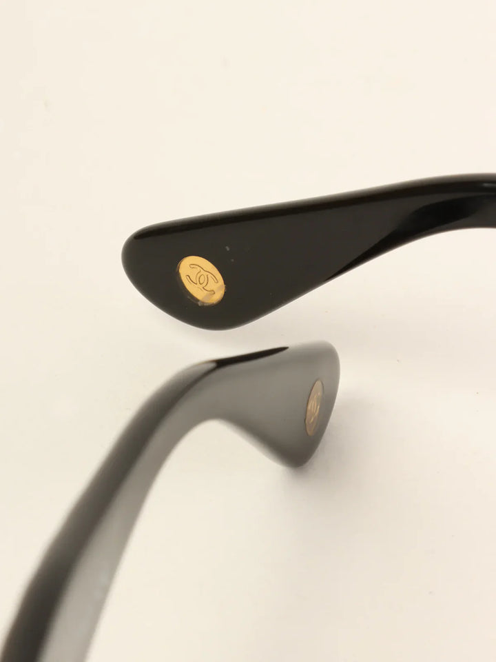Chanel Side Square Cc Mark Plate Sunglasses Metallic Brown
