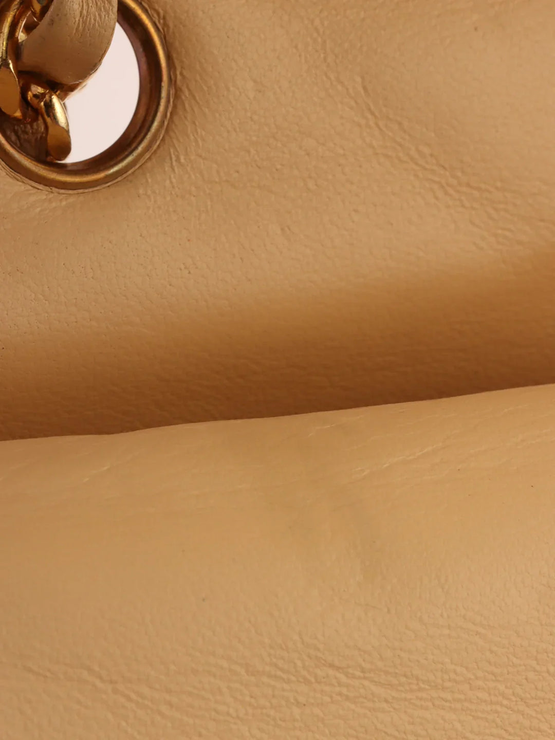 Chanel Around 1992 Made Paris Limited Design New Turn-Lock Chain Bag Beige