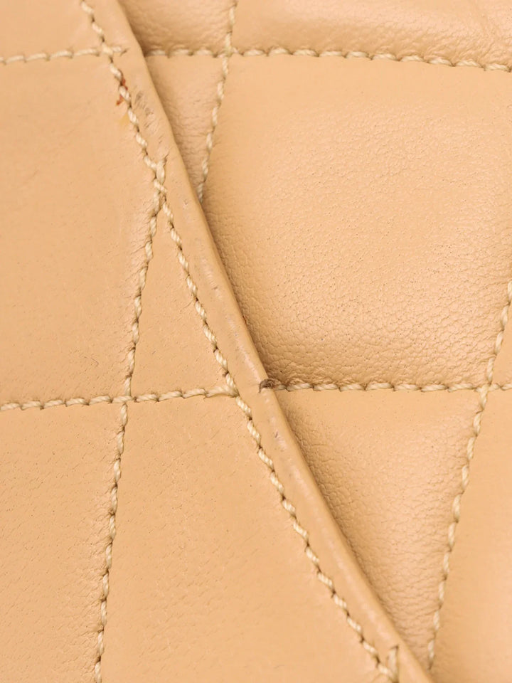 Chanel Around 1992 Made Paris Limited Design New Turn-Lock Chain Bag Beige