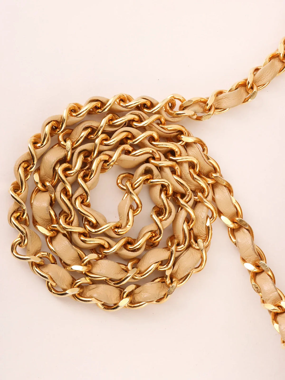 Chanel Around 1992 Made Paris Limited Design New Turn-Lock Chain Bag Beige