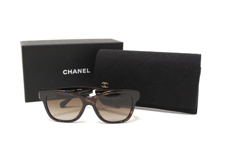 NEW Top Quality Chanel Tortoiseshell Polarized Pearl CC Square Sunglasses 5482HA