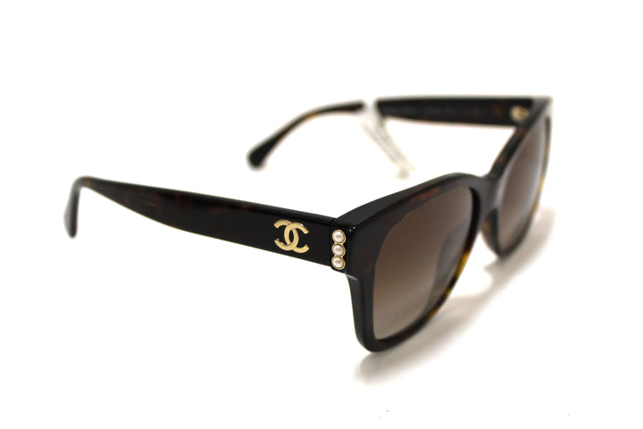NEW Top Quality Chanel Tortoiseshell Polarized Pearl CC Square Sunglasses 5482HA