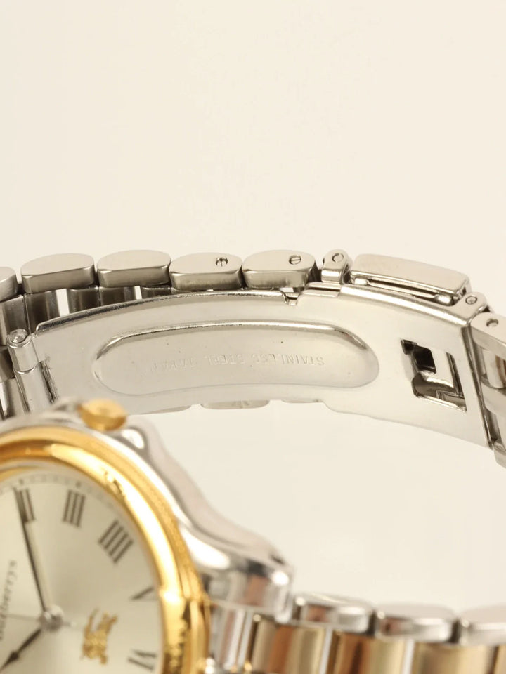 Burberry Round Logo Face Watch Silver/Gold