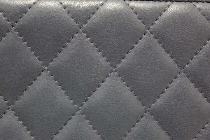 Top Quality Chanel Blue Quilted Lambskin Leather Zippy Wallet