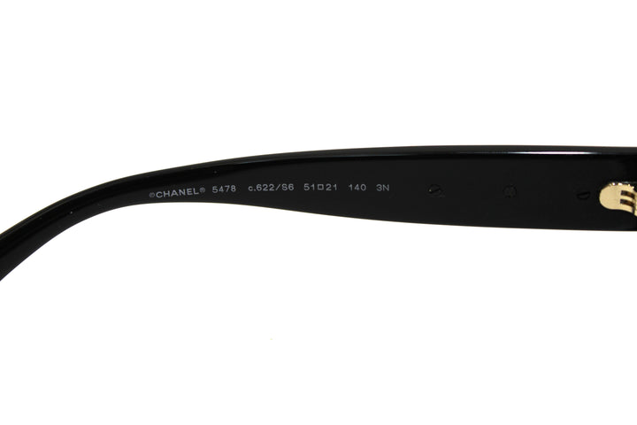 Top Quality Chanel Black Polarized Charms Pearl Square Sunglasses 5479A