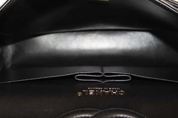 Top Quality Chanel Classic Black Quilted Lambskin Leather Classic Medium Double Flap Bag