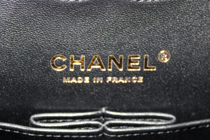Top Quality Chanel Classic Black Quilted Lambskin Leather Classic Medium Double Flap Bag