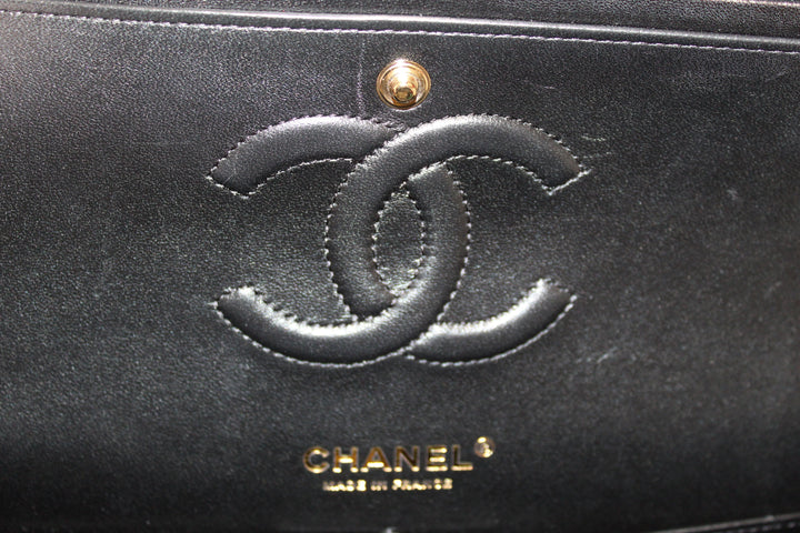 Top Quality Chanel Classic Black Quilted Lambskin Leather Classic Medium Double Flap Bag