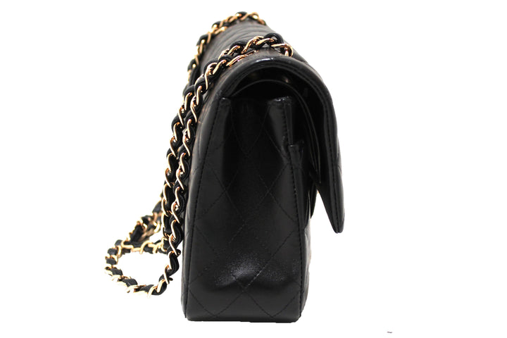 Top Quality Chanel Classic Black Quilted Lambskin Leather Classic Medium Double Flap Bag