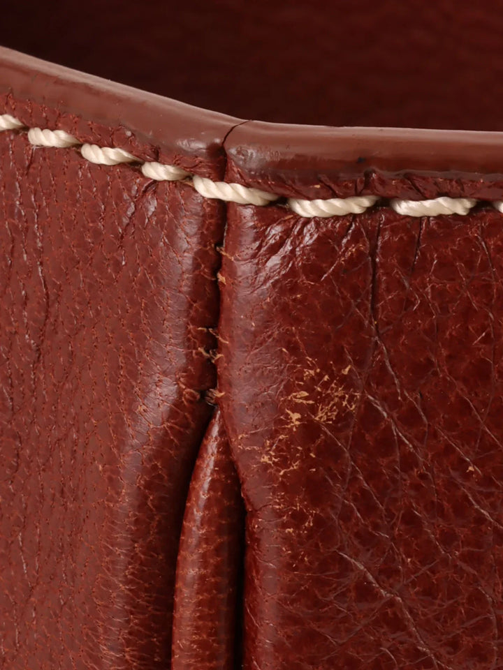 Celine C Macadam Pattern Logo Embossed Top Handle Bag Red/Brown