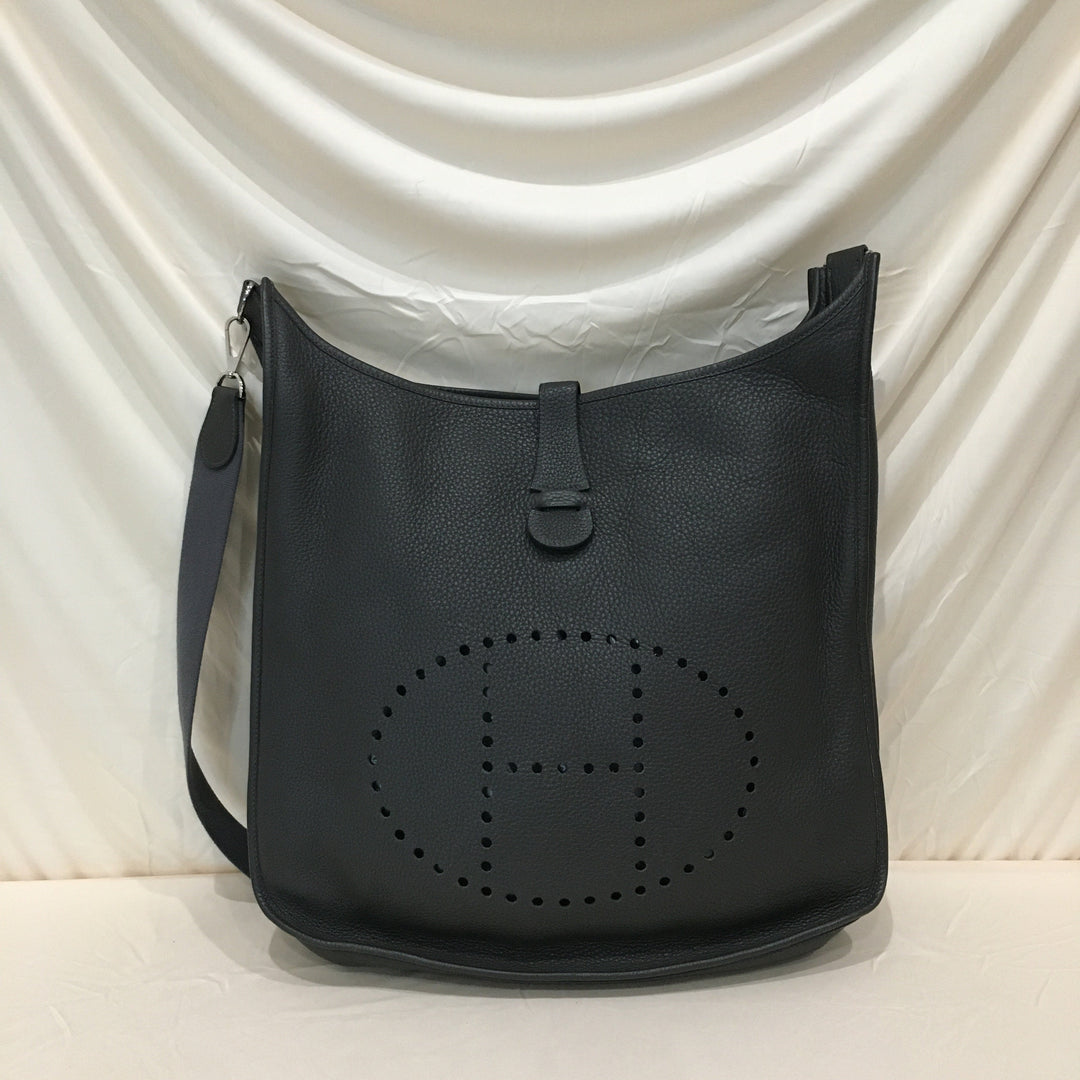 Top quality Hermes Grey Leather Evelyne TGM Super Rare Size Crossbody Bag Sku# 71340