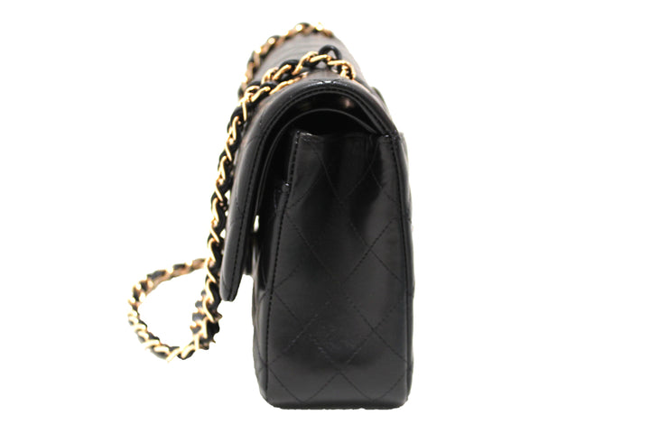 Top Quality Chanel Classic Black Quilted Lambskin Leather Classic Medium Double Flap Bag