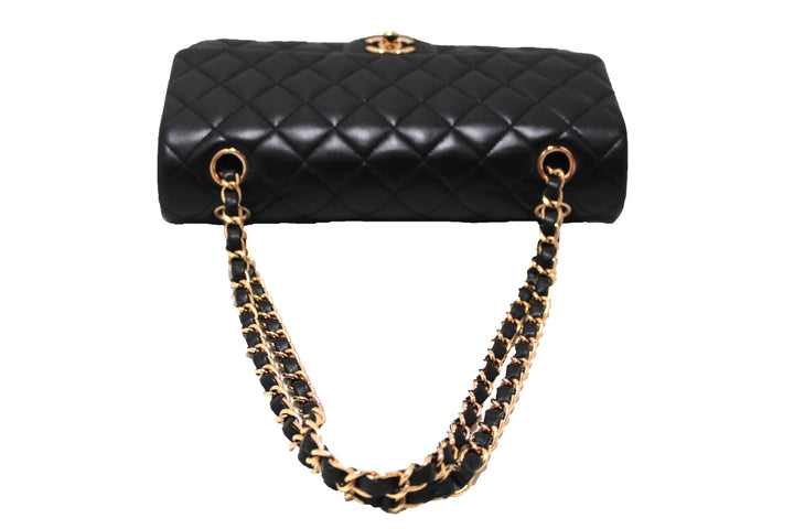 Top Quality Chanel Classic Black Quilted Lambskin Leather Classic Medium Double Flap Bag