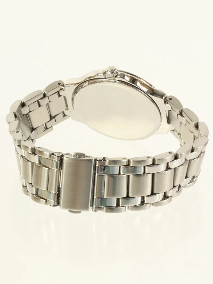 Burberry Round Logo Face Watch Silver/Black