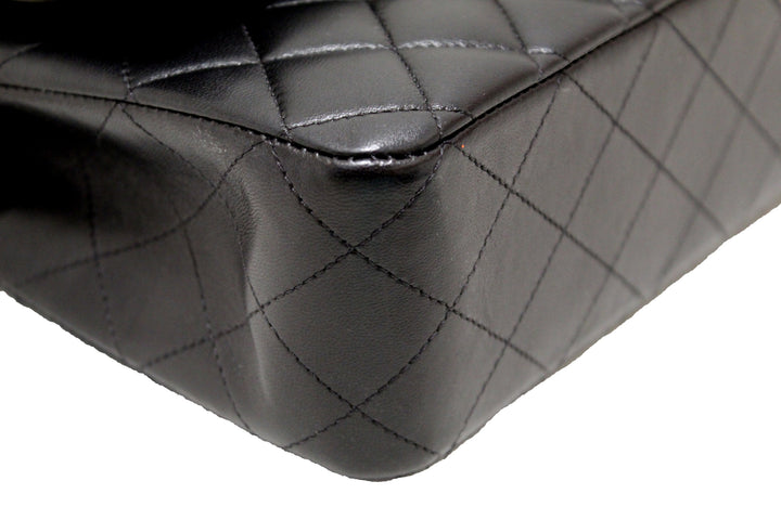 Top Quality Chanel Classic Black Quilted Lambskin Leather Classic Medium Double Flap Bag