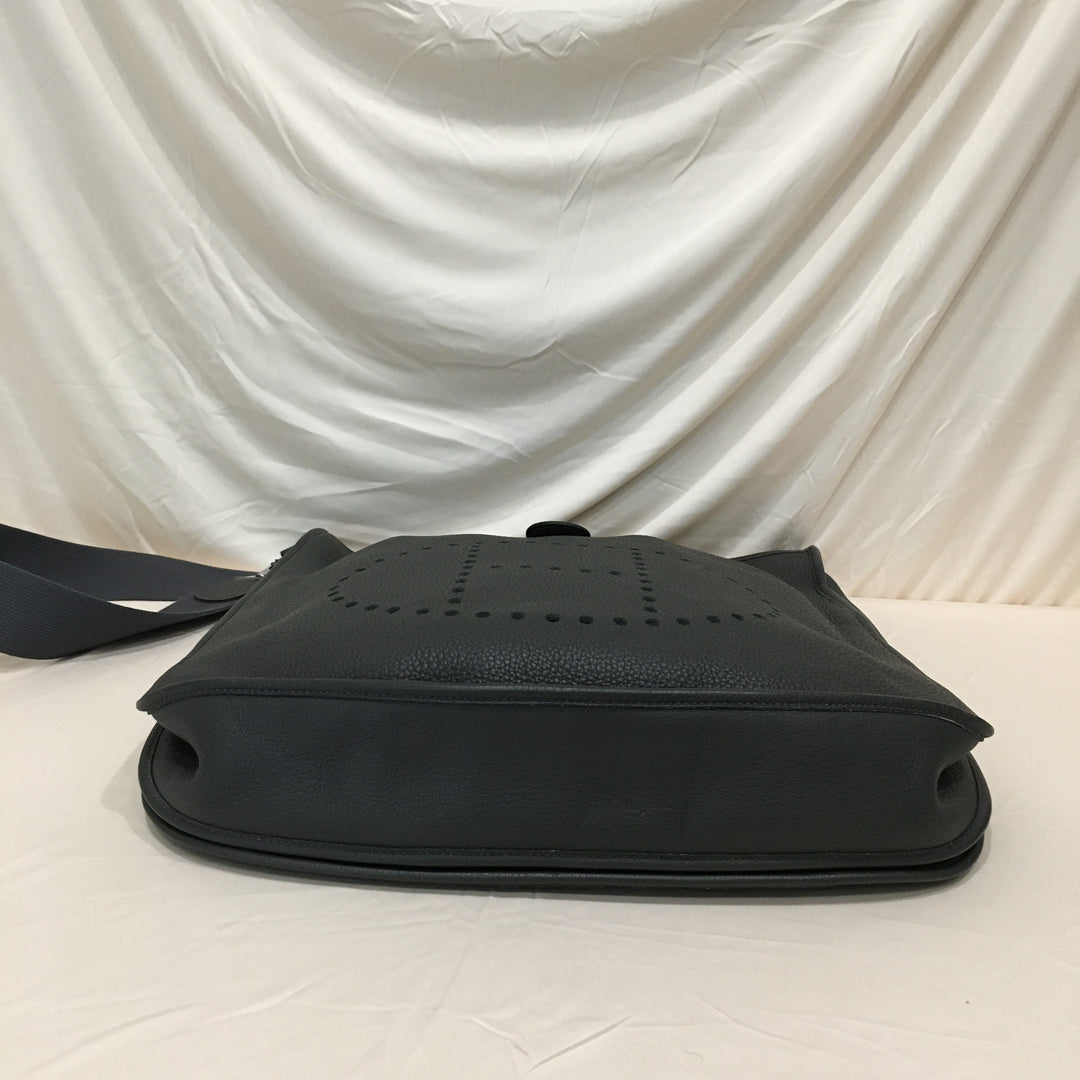 Top quality Hermes Grey Leather Evelyne TGM Super Rare Size Crossbody Bag Sku# 71340