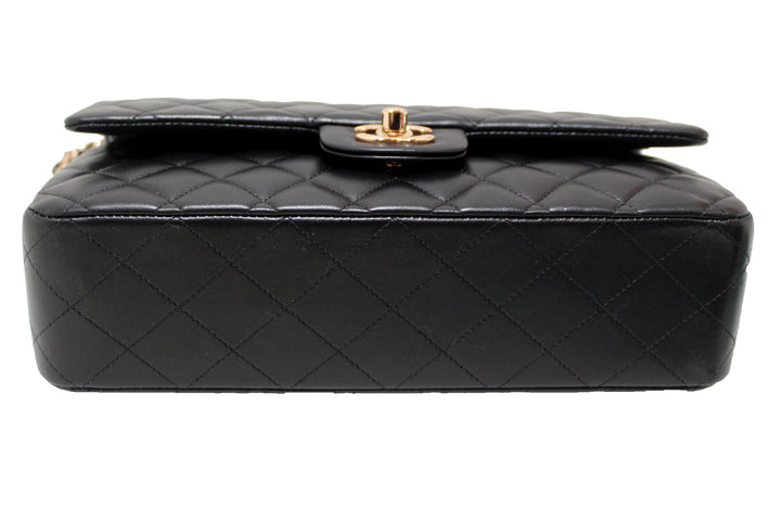 Top Quality Chanel Classic Black Quilted Lambskin Leather Classic Medium Double Flap Bag