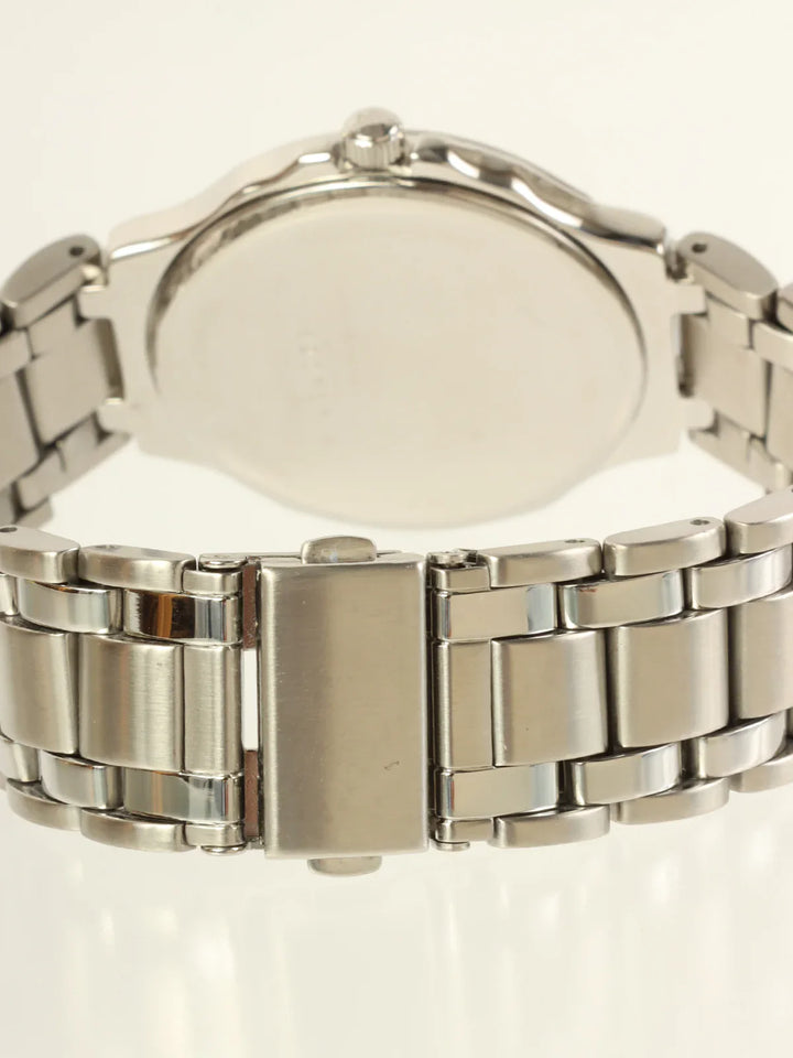 Burberry Round Logo Face Watch Silver/Black