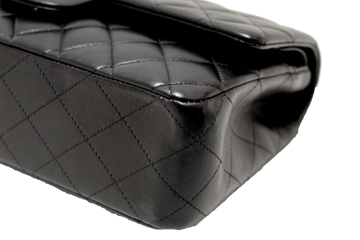 Top Quality Chanel Classic Black Quilted Lambskin Leather Classic Medium Double Flap Bag