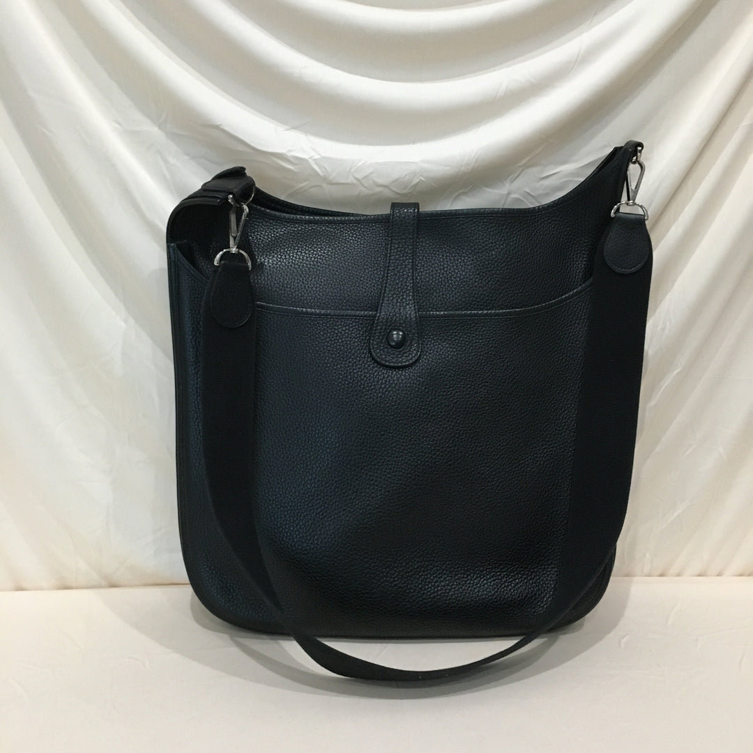 Top quality Hermes Black Leather Evelyne TGM Super Rare Size Crossbody Bag Sku# 71343