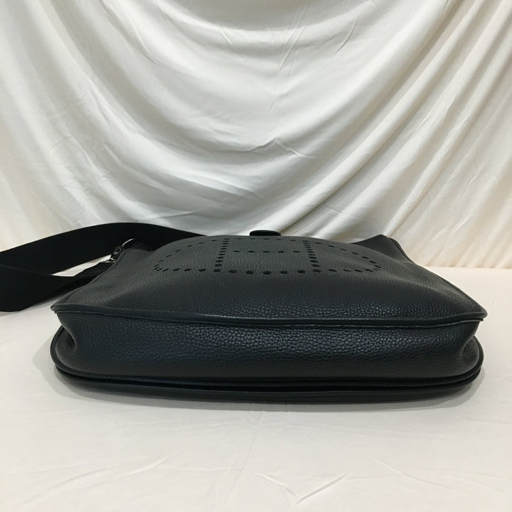 Top quality Hermes Black Leather Evelyne TGM Super Rare Size Crossbody Bag Sku# 71343