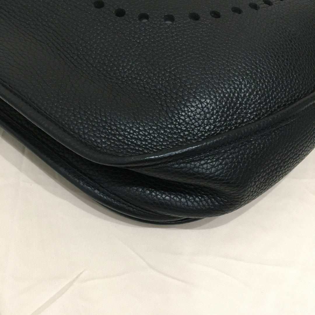 Top quality Hermes Black Leather Evelyne TGM Super Rare Size Crossbody Bag Sku# 71343