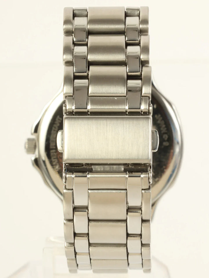 Burberry Round Logo Face Watch Silver/Black
