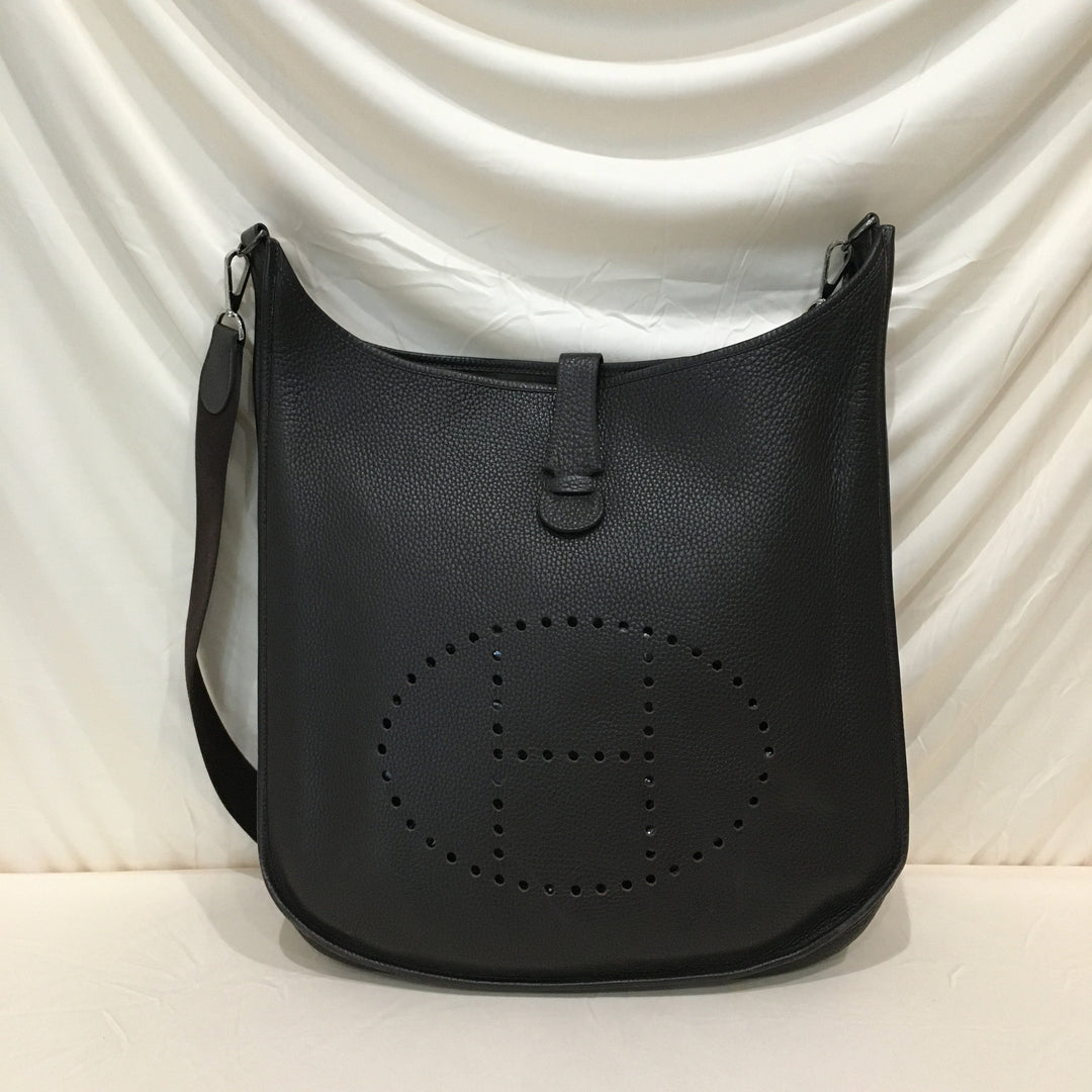 Top quality Hermes Dark Brown Leather Evelyne TGM Super Rare Size Crossbody Bag Sku# 71342