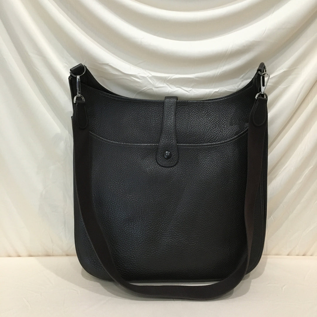 Top quality Hermes Dark Brown Leather Evelyne TGM Super Rare Size Crossbody Bag Sku# 71342