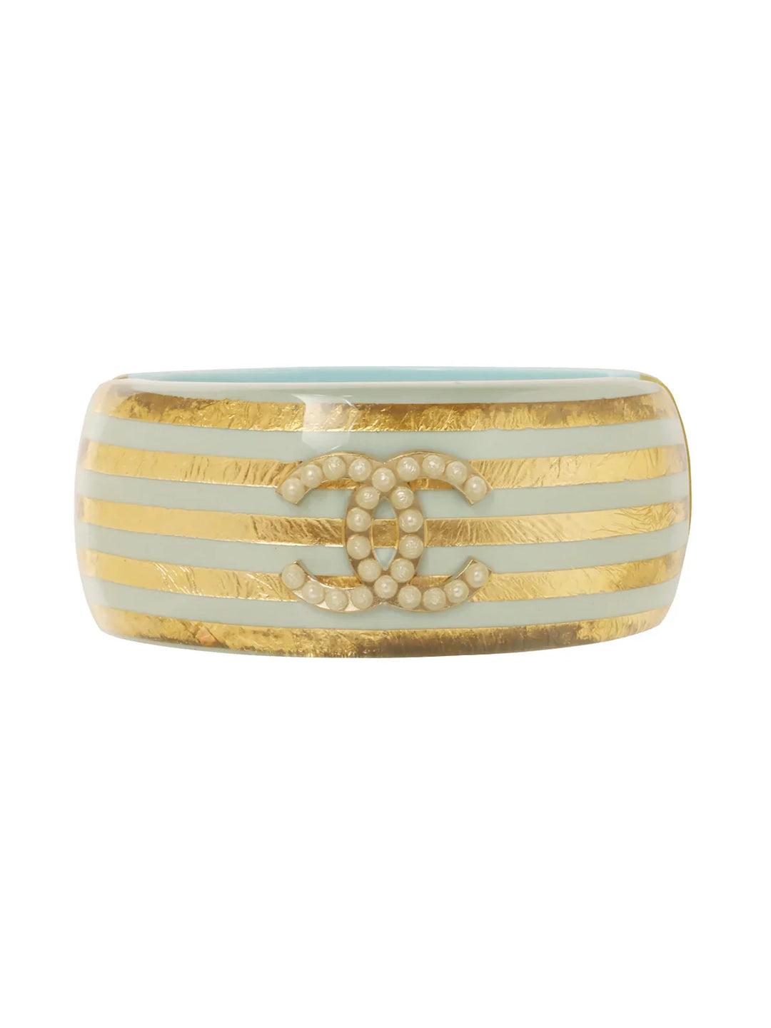 Chanel 2013 Made Pearl Cc Mark Bangle Ice Blue
