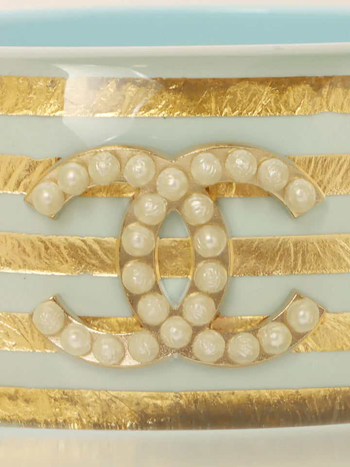 Chanel 2013 Made Pearl Cc Mark Bangle Ice Blue