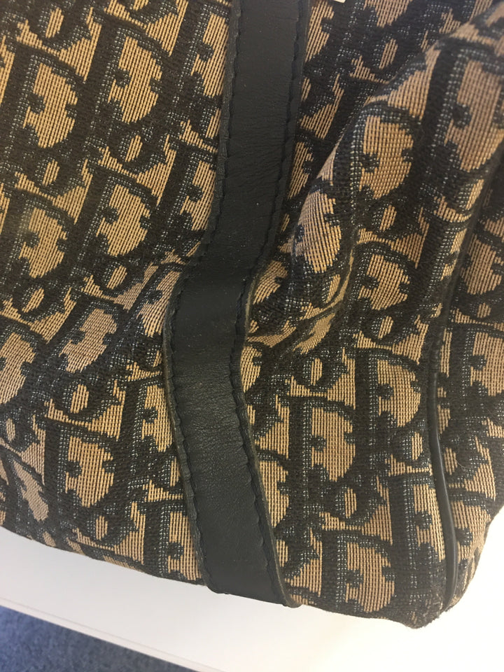 CHRISTIAN Top quality Dior Bowling Handbag in Blue Fabric