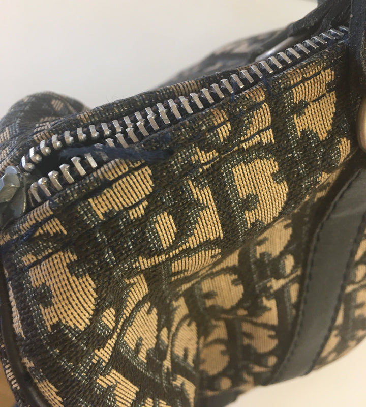 CHRISTIAN Top quality Dior Bowling Handbag in Blue Fabric