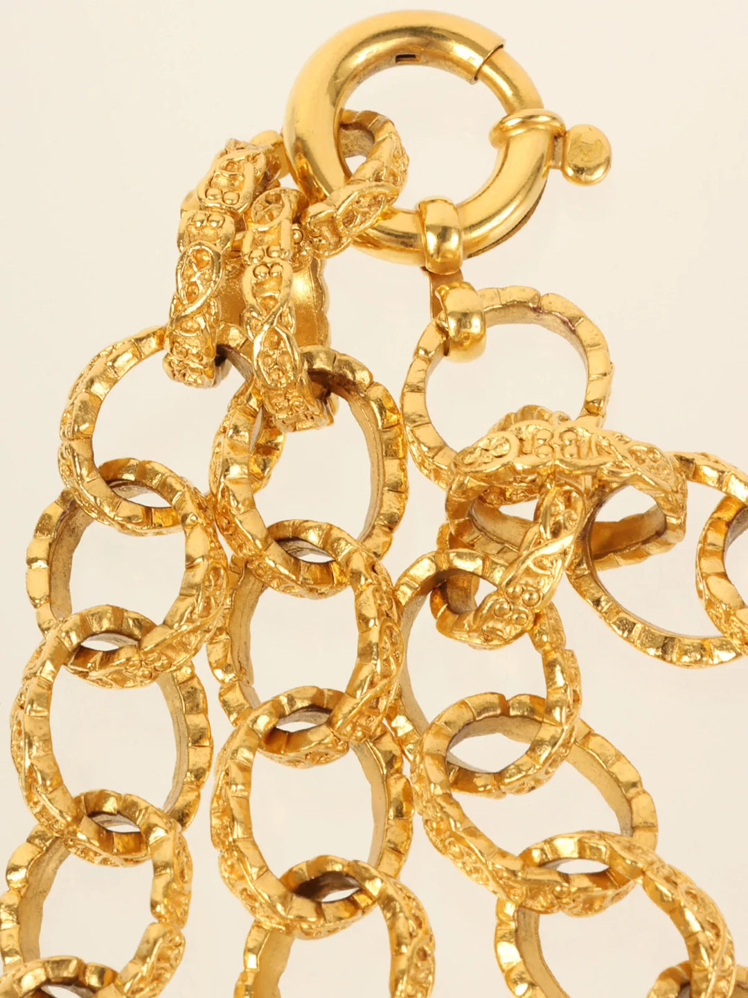 Chanel 1994 Made Round Logo Dotted Cc Mark Charm Chain Belt Gold