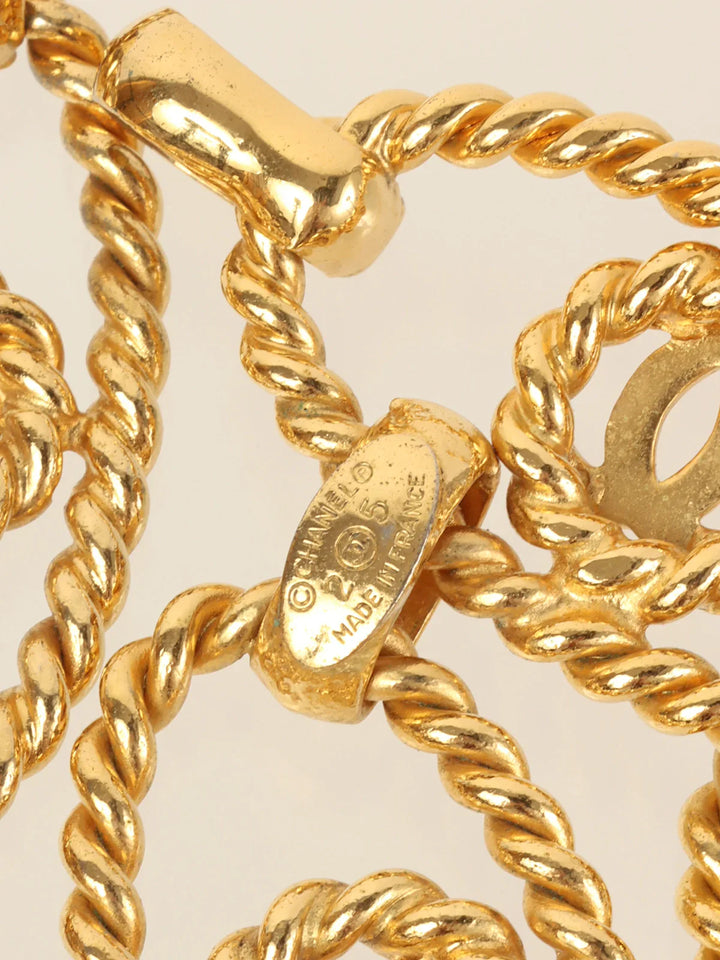 Chanel 1990 Made Oval Round Cc Mark Chain Belt Gold