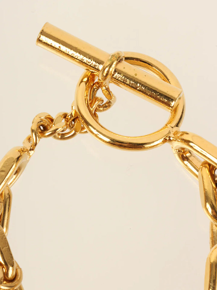 Chanel Multi Motif Charm Chain Bracelets Gold