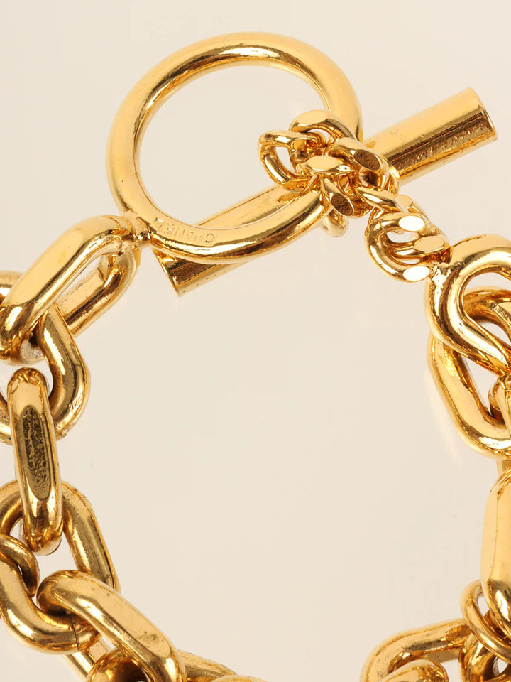 Chanel Multi Motif Charm Chain Bracelets Gold
