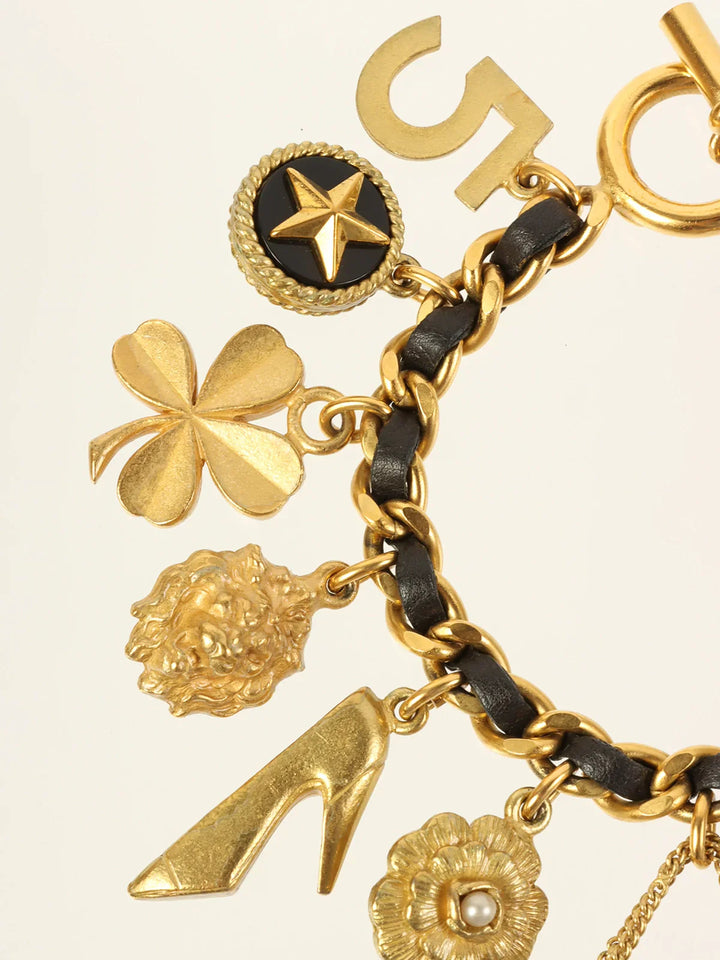 Chanel 1994 Made Multi Motif Charm Chain Bracelet Gold/Black