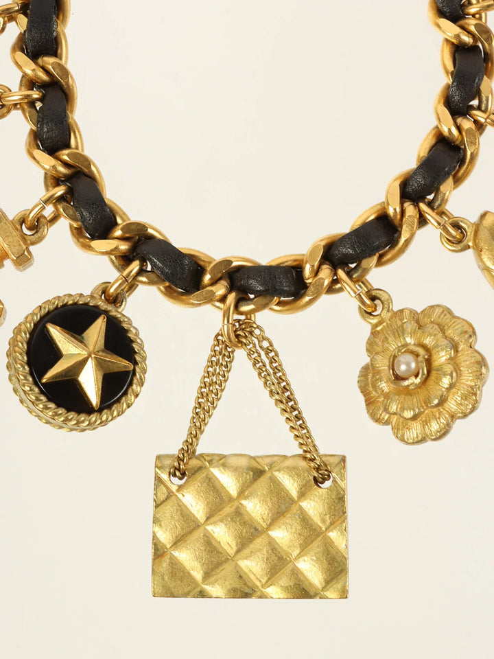 Chanel 1994 Made Multi Motif Charm Chain Bracelet Gold/Black